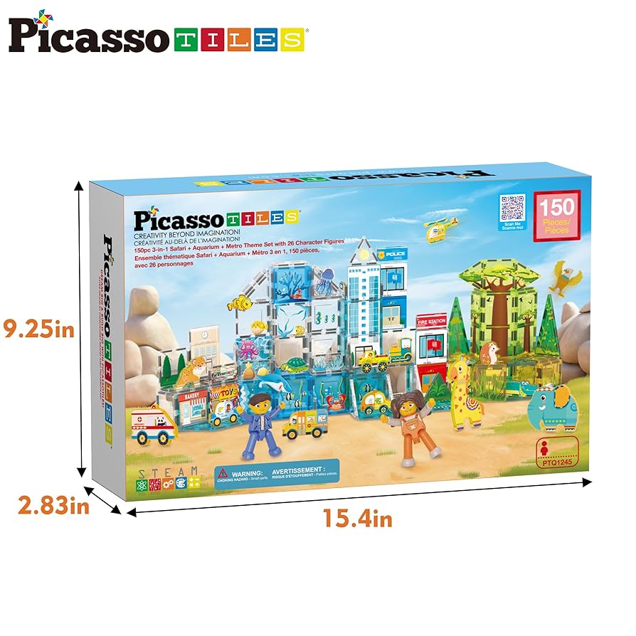 Amazon.com: PicassoTiles Magnet Tiles Building Blocks 3-in-1